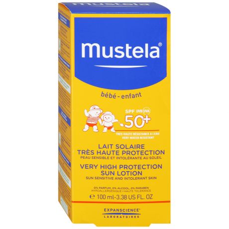 Молочко солнцезащитное Mustela с очень высокой степенью защиты SPF 50+ 100 мл
