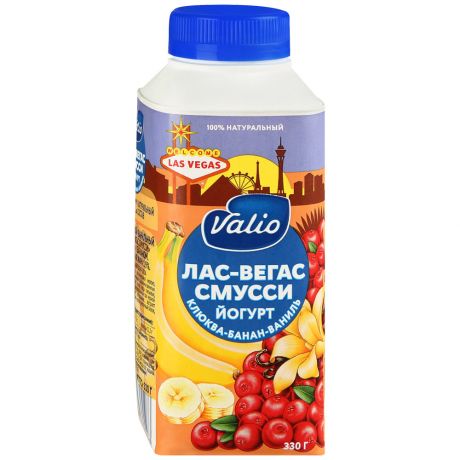 Йогурт Valio питьевой РИО смусси с киви и ананасом 1.9% 330 г