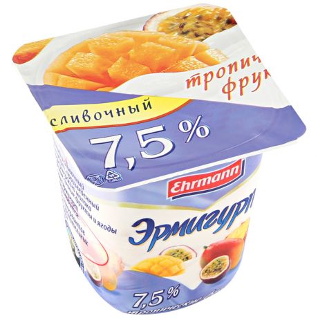 Йогурт Эрмигурт Экстра Cливочный с тропическими фруктами 7.5% 100 г