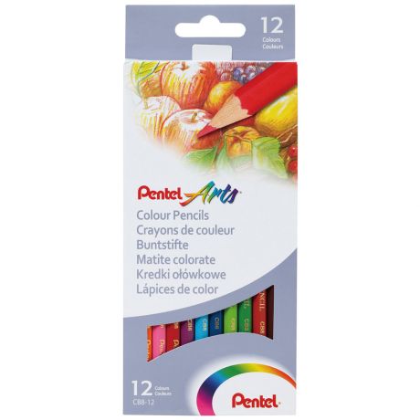Карандаши цветные Pental Colour pencils заточенные 12 цветов