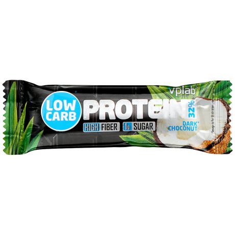 Батончик VpLab Low Carb Protein Bar Темный шоколад-кокос 35 г