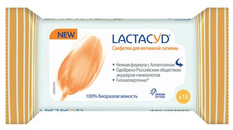 Салфетки Lactacyd для интимной гигиены 15шт