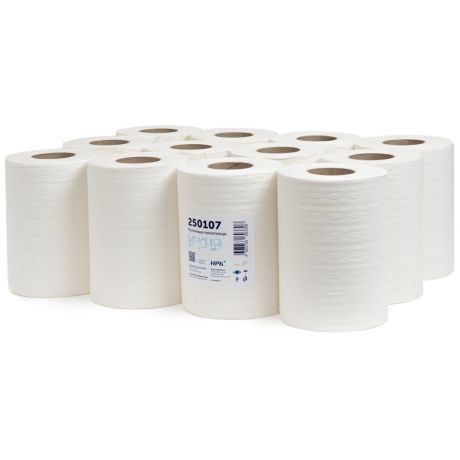 Полотенца бумажные НРБ Basic 1-слойные 12 рулонов