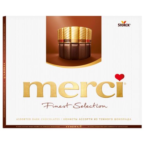 Набор шоколадных конфет Merci Storck Ассорти 4 вида темного шоколада 250 г