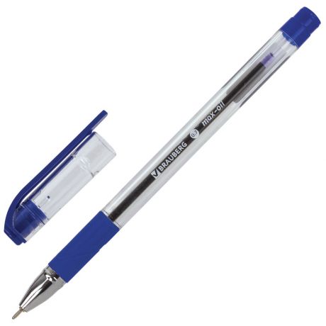 Ручка шариковая масляная с грипом Brauberg Max-Oil синяя 12шт