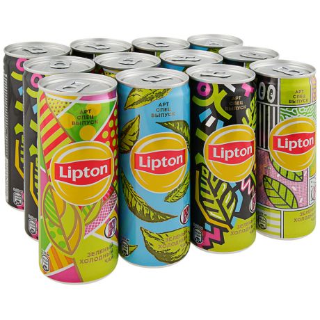 Холодный чай зеленый Lipton 12 штук по 0.25 л