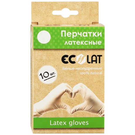 Перчатки латексные EcoLat размер L 10 штук