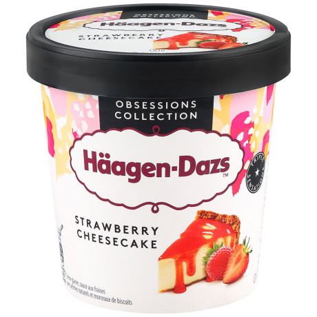 Мороженое пломбир Haagen Dazs клубничный чизкейк 400 г