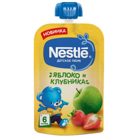 Пюре Nestle Яблоко-Клубника с 6 месяцев 90 г