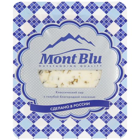 Сыр мягкий Mont Blu с голубой благородной плесенью кусок 50% 100 г