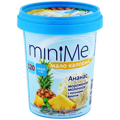 Мороженое MiniMe Молочное ванильное с ананасом 275 г