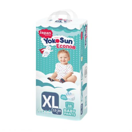 Подгузники-трусики YokoSun Econom XL (12-20 кг, 38 штук)