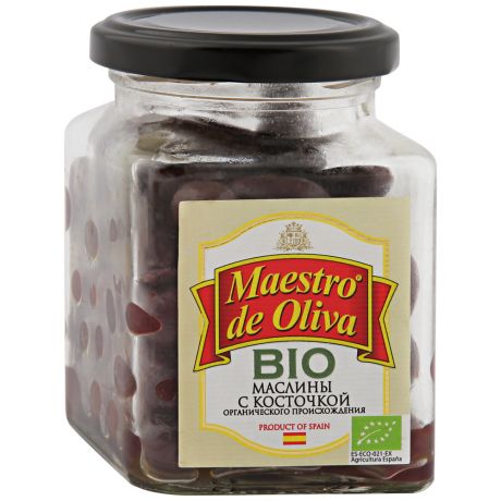 Маслины Maestro de Оliva Biо без рассола с косточкой 150 г