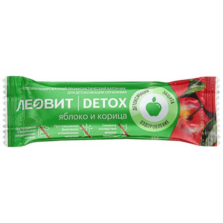 Батончик детоксикационный Леовит Detox с яблоком и корицей 25 г