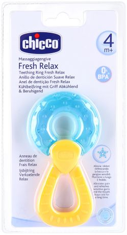 Прорезыватель-игрушка Chicco Fresh Relax "Кольцо" голубое 4+ месяцев