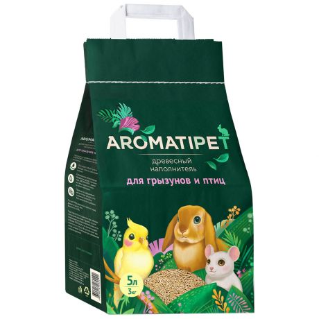 Наполнитель AromatiPet древесный для грызунов и птиц 5 литров