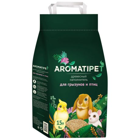 Наполнитель AromatiPet древесный для грызунов и птиц 15 литров