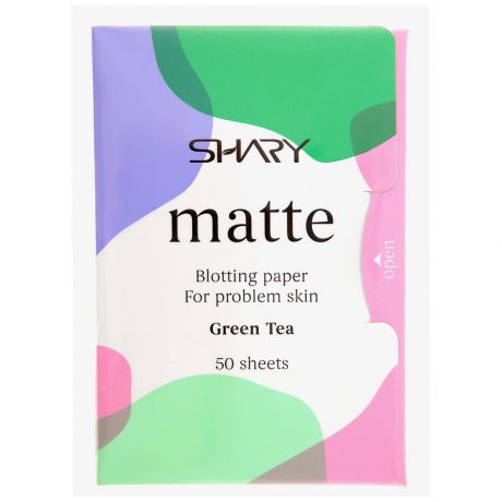 Салфетки для лица Shary матирующие Зеленый чай 12 г