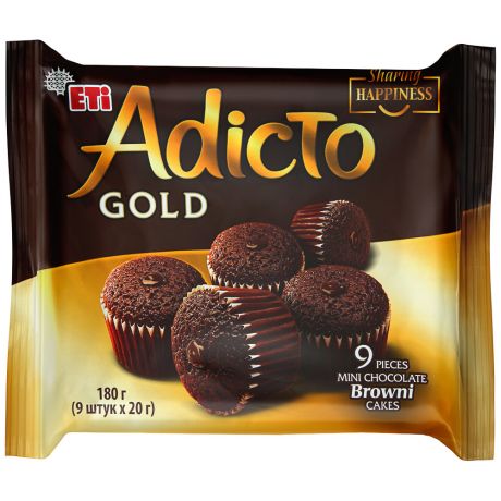Кексы шоколадно-ореховые Семейка ОЗБИ Eti Adicto Gold 180 г