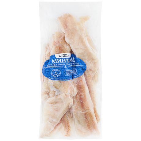 Филе минтая ВкусВилл без кожи замороженное 0.35-0.8 кг