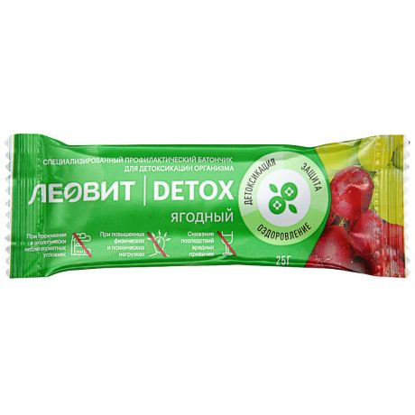 Батончик детоксикационный Леовит Detox ягодный 25 г