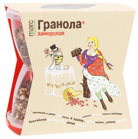 Гранола Marc 100% натурально Заморская шоколад клюква и фундук 390 г