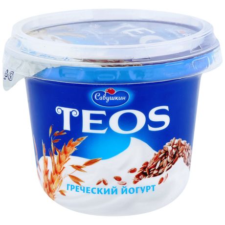 Йогурт Савушкин Teos Греческий Злаки с клетчаткой льна 2% 250 г