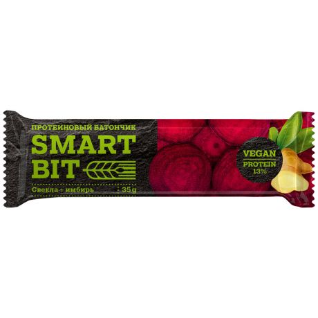 Батончик Smartbit фруктово-ореховые + рисовый протеин свекла имбирь 35 г