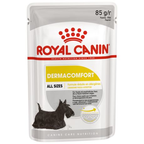 Корм влажный Royal Canin Dermacomfort Pouch Loaf для собак с чувствительной кожей склонной к раздражениям и зуду 85 г