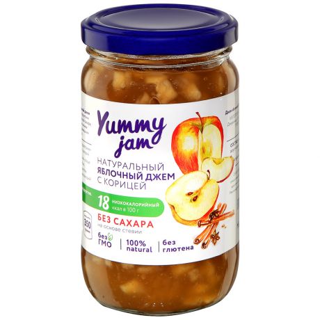 Джем Yummy jam яблочный с корицей без сахара 350 г