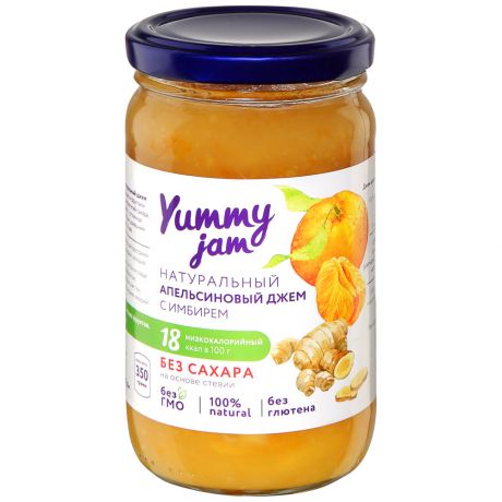 Джем Yummy jam апельсиновый с имбирем без сахара 350 г