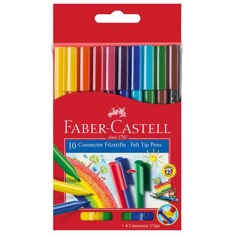 Фломастеры Faber-Castell Connector смываемые 10 цветов