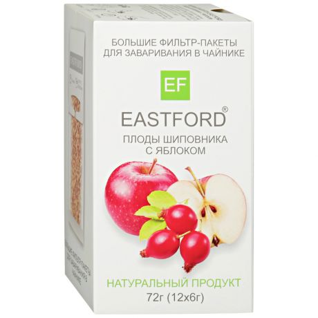 Напиток чайный Eastford Плоды шиповника с яблоком 12 пакетиков по 6 г (72 г)