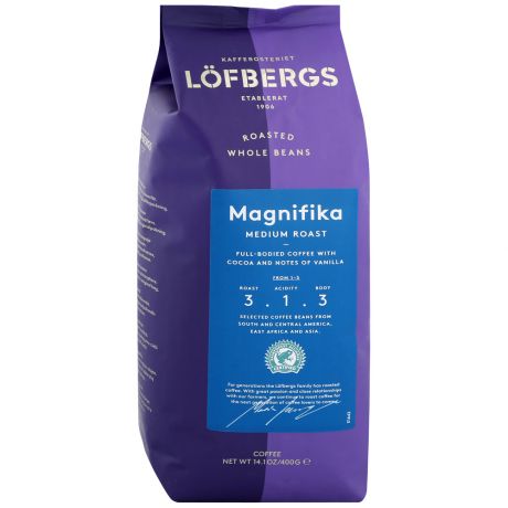 Кофе Lofbergs Magnifika в зернах 400 г