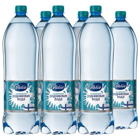 Вода питьевая Valio родниковая 6 штук по 1.5 л