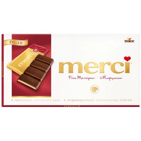 Шоколад Merci с марципаном 112 г