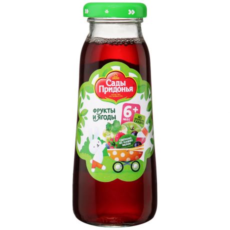 Сок Сады Придонья из смеси фруктов и ягод осветленный восстановленный с 6 месяцев 200 мл