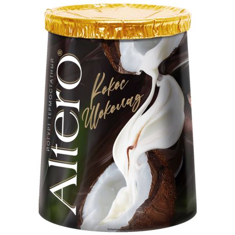 Биойогурт Altero термостатный двухслойный с кокосом и шоколадом 2% 150 г