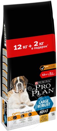 Сухой корм для собак Pro Plan Optibalance Large Robust Adult с курицей 12кг+2кг