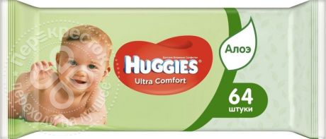 Салфетки влажные Huggies Ultra Comfort детские 64шт