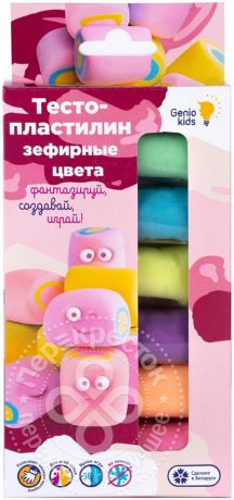 Тесто-пластилин Genio Kids Лепим вместе зефирные цвета 6 цветов