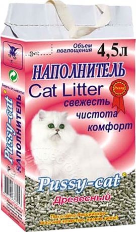 Наполнитель для кошачьего туалета Pussy-Cat древесный 10л