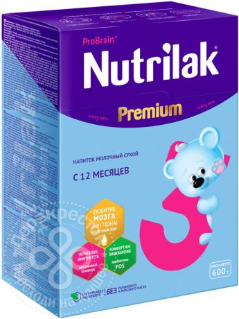 Смесь Nutrilak Premium+ 3 600г