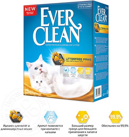 Наполнитель для кошачьего туалета Ever Clean LitterFree Paws 10кг