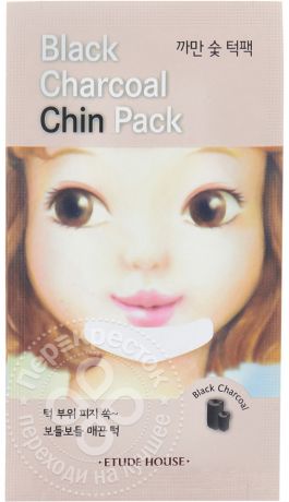 Патчи для подбородка Etude House Black Charcoal Chin Pack 0.6г