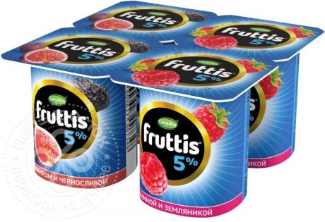 Продукт йогуртный Fruttis Инжир-чернослив и Малина-земляника 5% 115г