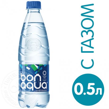 Вода Bonaqua питьевая газированная 500мл (упаковка 12 шт.)