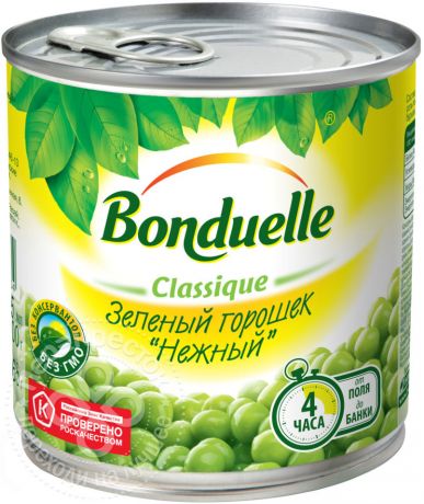 Горошек Bonduelle Classique зеленый Нежный 400г (упаковка 6 шт.)