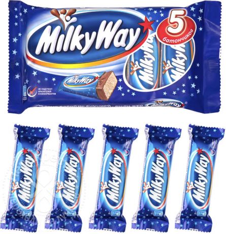 Шоколадный батончик Milky Way 5шт*26г (упаковка 6 шт.)