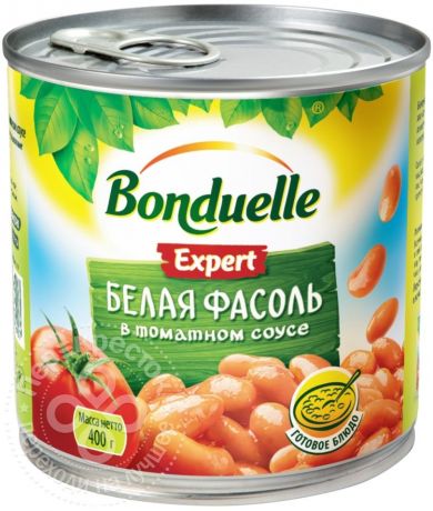 Фасоль Bonduelle Expert Белая в томатном соусе 400г (упаковка 6 шт.)
